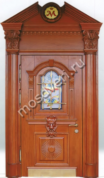 Входная металлическая дверь с отделкой массивом с колонами на доборах - купить от производителя Мосдвери Входная металлическая дверь с отделкой массивом с колонами на доборах
