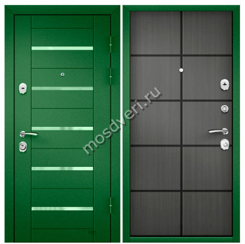 Зеленая входная дверь в квартиру ZVD-12 - купить от производителя Мосдвери Зеленая входная дверь в квартиру ZVD-12