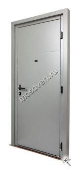 Дверь входная серая с черной фурнитурой СДД-003 - купить от производителя Мосдвери Дверь входная серая с черной фурнитурой СДД-003